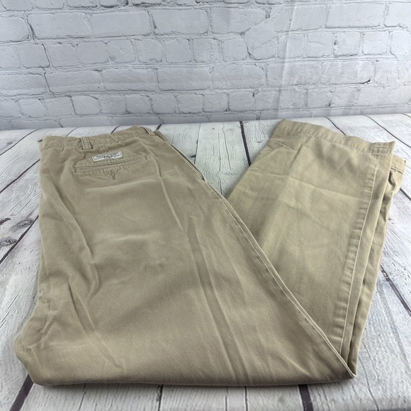 Polo Ralph Lauren Pants Men 38 x 32 Tan Khaki Andrew Straight Leg Bottoms - Picture 1 of 10